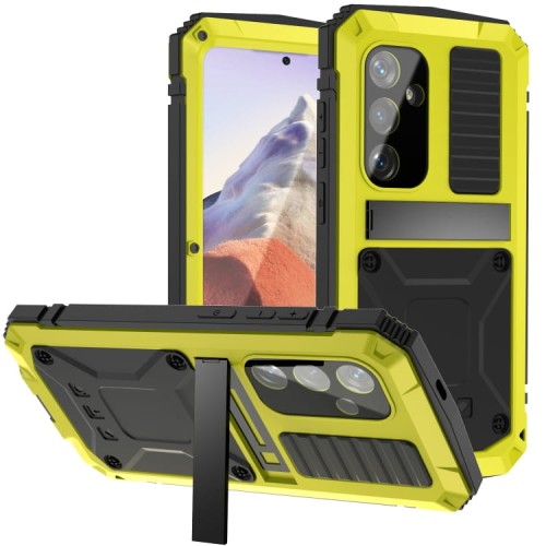 R-JUST Mocne Pancerne Etui Antywstrząsowe do Samsung Galaxy S24 5G żółte