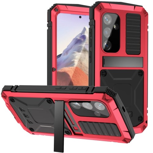 R-JUST Mocne Pancerne Etui Antywstrząsowe do Samsung Galaxy S24 5G czerwone