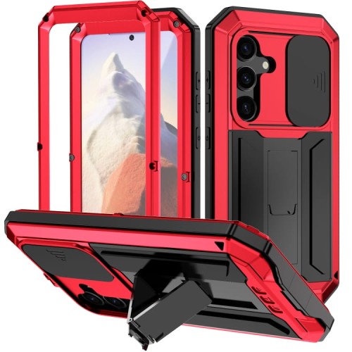 R-JUST Pancerne Etui Antywstrząsowe do Samsung Galaxy S24 5G czerwone