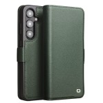 QIALINO Matowe Skórzane Etui do Samsung Galaxy S24 5G zielone