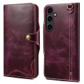 Denior Skórzane Etui Pokrowiec do Samsung Galaxy S24 5G fioletowe