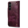Denior Skórzane Etui Pokrowiec do Samsung Galaxy S24 5G fioletowe