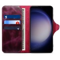 Denior Skórzane Etui Pokrowiec do Samsung Galaxy S24 5G fioletowe
