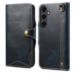Denior Skórzane Etui Pokrowiec do Samsung Galaxy S24 5G niebieskie