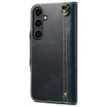 Denior Skórzane Etui Pokrowiec do Samsung Galaxy S24 5G niebieskie