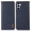 Skórzane Etui Pokrowiec KHAZNEH do Samsung Galaxy S24 5G niebieskie
