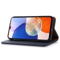 Skórzane Etui Pokrowiec KHAZNEH do Samsung Galaxy S24 5G niebieskie