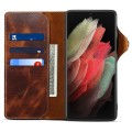 Denior Skórzane Etui Pokrowiec do Samsung Galaxy S24 Ultra 5G brązowe