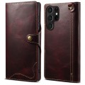 Denior Skórzane Etui Pokrowiec do Samsung Galaxy S24 Ultra 5G bordowe