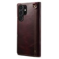 Denior Skórzane Etui Pokrowiec do Samsung Galaxy S24 Ultra 5G bordowe