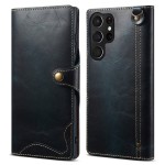 Denior Skórzane Etui Pokrowiec do Samsung Galaxy S24 Ultra 5G niebieskie