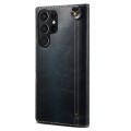 Denior Skórzane Etui Pokrowiec do Samsung Galaxy S24 Ultra 5G niebieskie