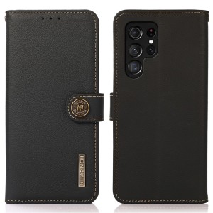 KHAZNEH Skórzane Etui Pokrowiec FRID do Samsung Galaxy S24 Ultra 5G  czarne