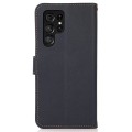 KHAZNEH Skórzane Etui Pokrowiec FRID do Samsung Galaxy S24 Ultra 5G granatowe
