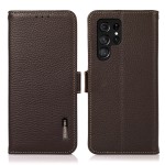 KHAZNEH Skórzane Etui Pokrowiec FRID do Samsung Galaxy S24 Ultra 5G brązowe
