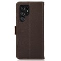 KHAZNEH Skórzane Etui Pokrowiec FRID do Samsung Galaxy S24 Ultra 5G brązowe