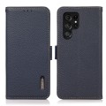 KHAZNEH Skórzane Etui Pokrowiec FRID do Samsung Galaxy S24 Ultra 5G niebieskie