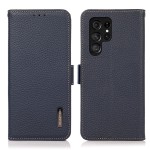 KHAZNEH Skórzane Etui Pokrowiec FRID do Samsung Galaxy S24 Ultra 5G niebieskie