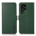 KHAZNEH Skórzane Etui Pokrowiec FRID do Samsung Galaxy S24 Ultra 5G zielone