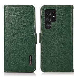 KHAZNEH Skórzane Etui Pokrowiec FRID do Samsung Galaxy S24 Ultra 5G zielone