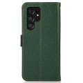 KHAZNEH Skórzane Etui Pokrowiec FRID do Samsung Galaxy S24 Ultra 5G zielone