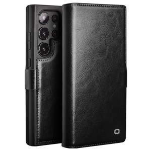 QIALINO Eleganckie Skórzane Etui do Samsung Galaxy S24 Ultra czarne