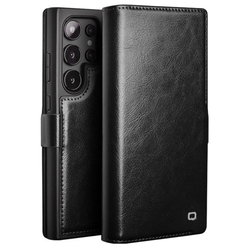 QIALINO Eleganckie Skórzane Etui do Samsung Galaxy S24 Ultra czarne