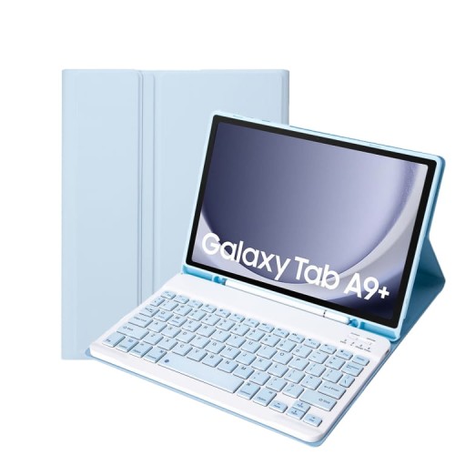 Niebieskie Etui Bezprzewodowa Klawiatura do Samsung Galaxy Tab A9+