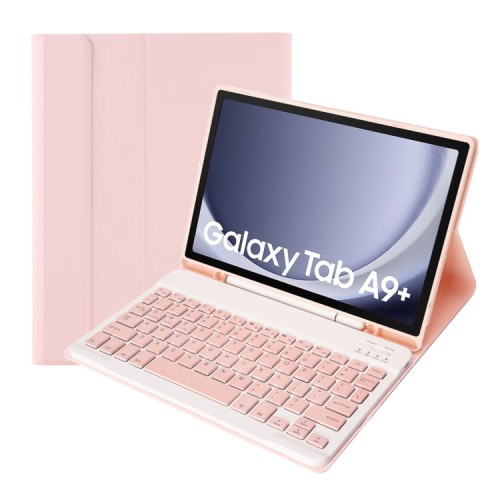 Różowe Etui Bezprzewodowa Klawiatura do Samsung Galaxy Tab A9+