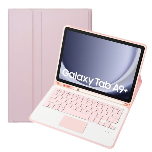 Różowe Etui Bezprzewodowa Klawiatura z TouchPad do Samsung Galaxy Tab A9+