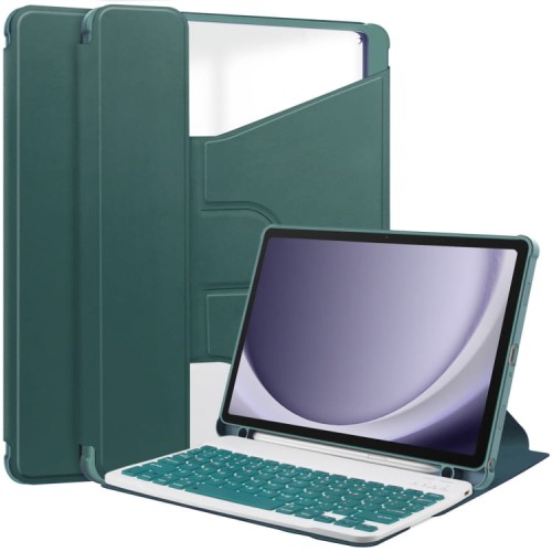 Zieolone Obrotowe Etui Bezprzewodowa Klawiatura do Samsung Galaxy Tab A9+