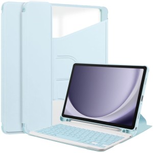 Niebieskie Obrotowe Etui Bezprzewodowa Klawiatura do Samsung Galaxy Tab A9+