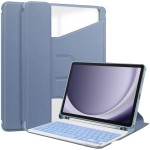 Niebieskie Obrotowe Etui Bezprzewodowa Klawiatura do Samsung Galaxy Tab A9+