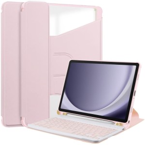 Różowe Obrotowe Etui Bezprzewodowa Klawiatura do Samsung Galaxy Tab A9+