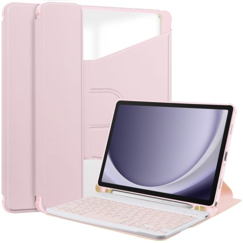 Różowe Obrotowe Etui Bezprzewodowa Klawiatura do Samsung Galaxy Tab A9+
