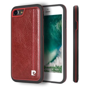 Skórzane Etui Plecki PIERRE CARDIN iPhone 7 czerwone