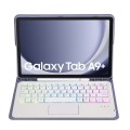 Fioletowe Etui Podświetlana Klawiatura z TouchPad do Samsung Galaxy Tab A9+
