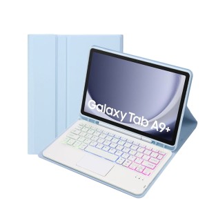 Niebieskie Etui Podświetlana Klawiatura z TouchPad do Samsung Galaxy Tab A9+