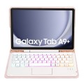Różowe Etui Podświetlana Klawiatura z TouchPad do Samsung Galaxy Tab A9+
