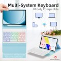 Niebieskie Etui Podświetlana Klawiatura do Samsung Galaxy Tab A9 Plus