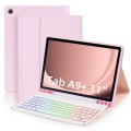 Różowe Etui Podświetlana Klawiatura do Samsung Galaxy Tab A9 Plus
