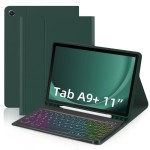Zielone Etui Podświetlana Klawiatura do Samsung Galaxy Tab A9 Plus