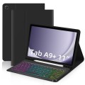 Czarne Etui Podświetlana Klawiatura do Samsung Galaxy Tab A9 Plus