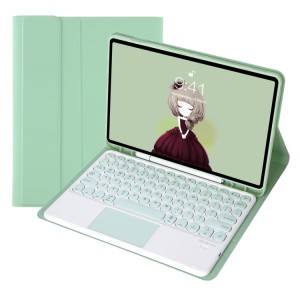Miętowe Etui Pokrowiec Klawiatura TouchPad do Samsung Galaxy Tab S9 FE