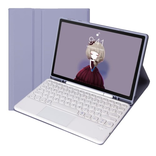 Fioletowe Etui Pokrowiec Klawiatura TouchPad do Samsung Galaxy Tab S9 FE