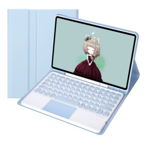 Niebieskie Etui Pokrowiec Klawiatura TouchPad do Samsung Galaxy Tab S9 FE