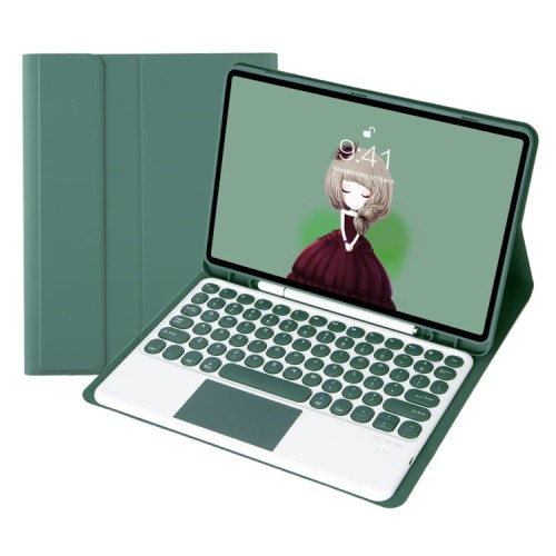 Zielone Etui Pokrowiec Klawiatura TouchPad do Samsung Galaxy Tab S9 FE