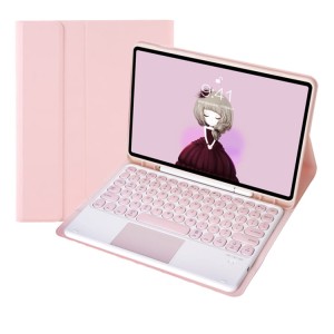 Różowe Etui Pokrowiec Klawiatura TouchPad do Samsung Galaxy Tab S9 FE