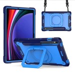 Pancerne Etui z Uchwytem i Paskiem do Samsung Galaxy Tab S9 FE niebieskie