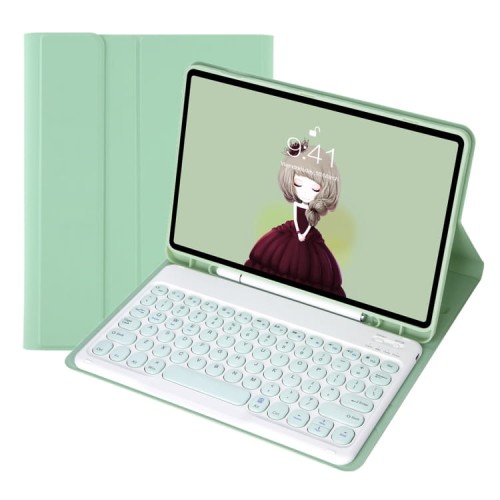 Zielone Etui Pokrowiec Klawiatura do Samsung Galaxy Tab S9 FE
